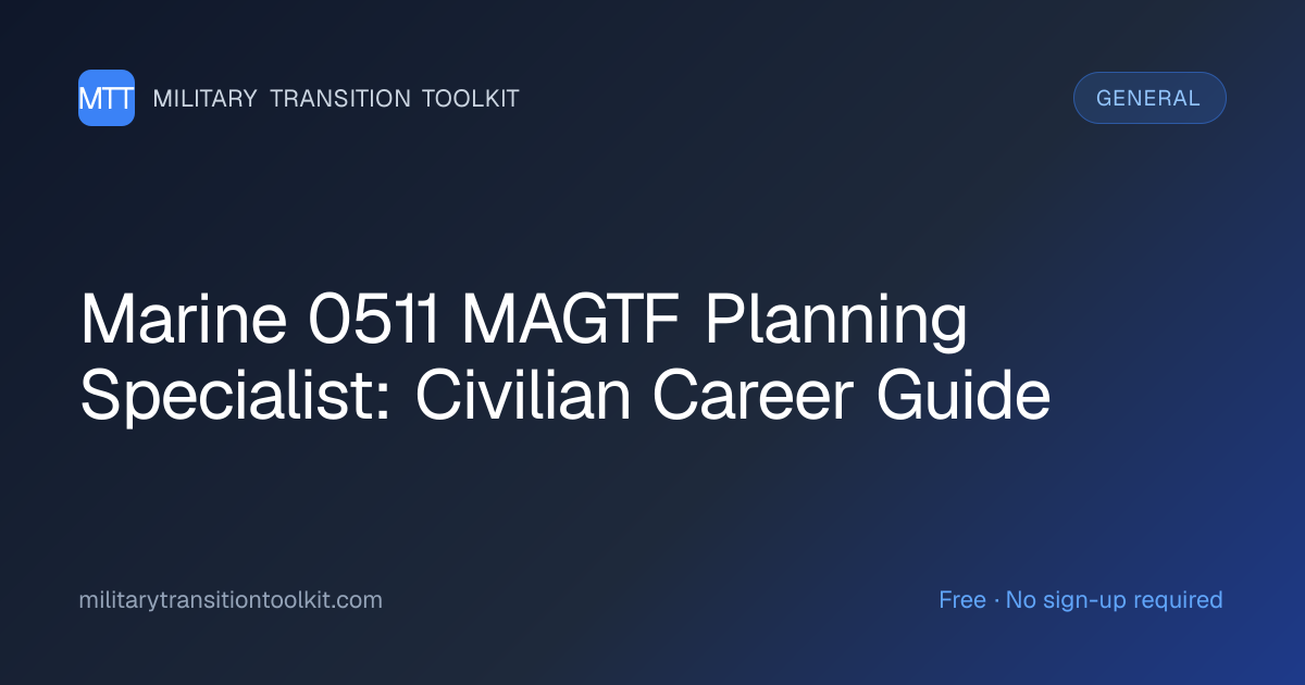 Marine Corps 0511 MAGTF Planning Specialist to Civilian: Complete ...