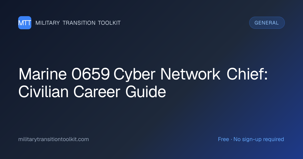 Marine 0659 Cyber Network Chief to Civilian: Complete Senior IT Career ...