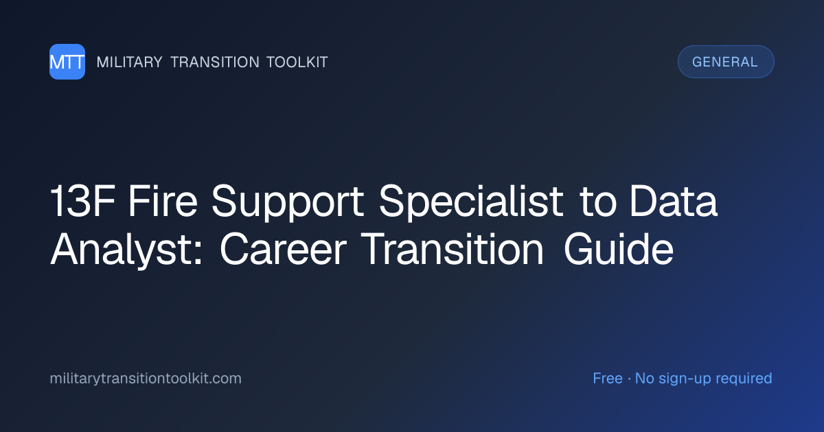 13F Fire Support Specialist to Data Analyst: Complete Career Transition ...