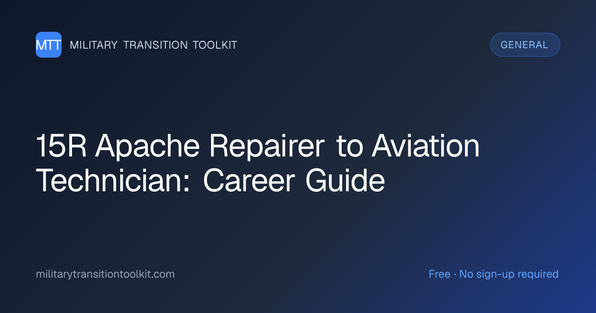 15R Apache Repairer to Aviation Technician: Complete Career Guide (2025)