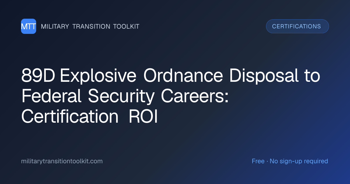 89D Explosive Ordnance Disposal to Federal Security Careers ...