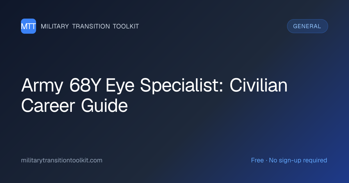 Army 68Y Eye Specialist to Civilian: Your Complete Career Transition ...