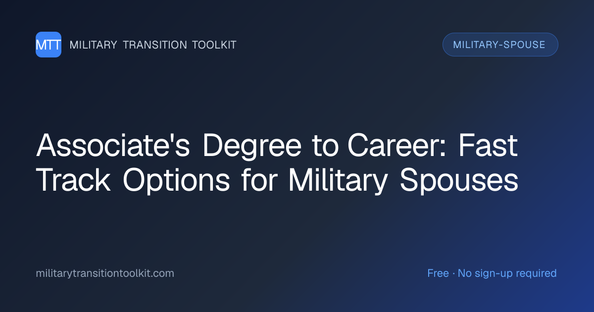 Associate's Degree to Career: Fast Track Options for Military Spouses ...
