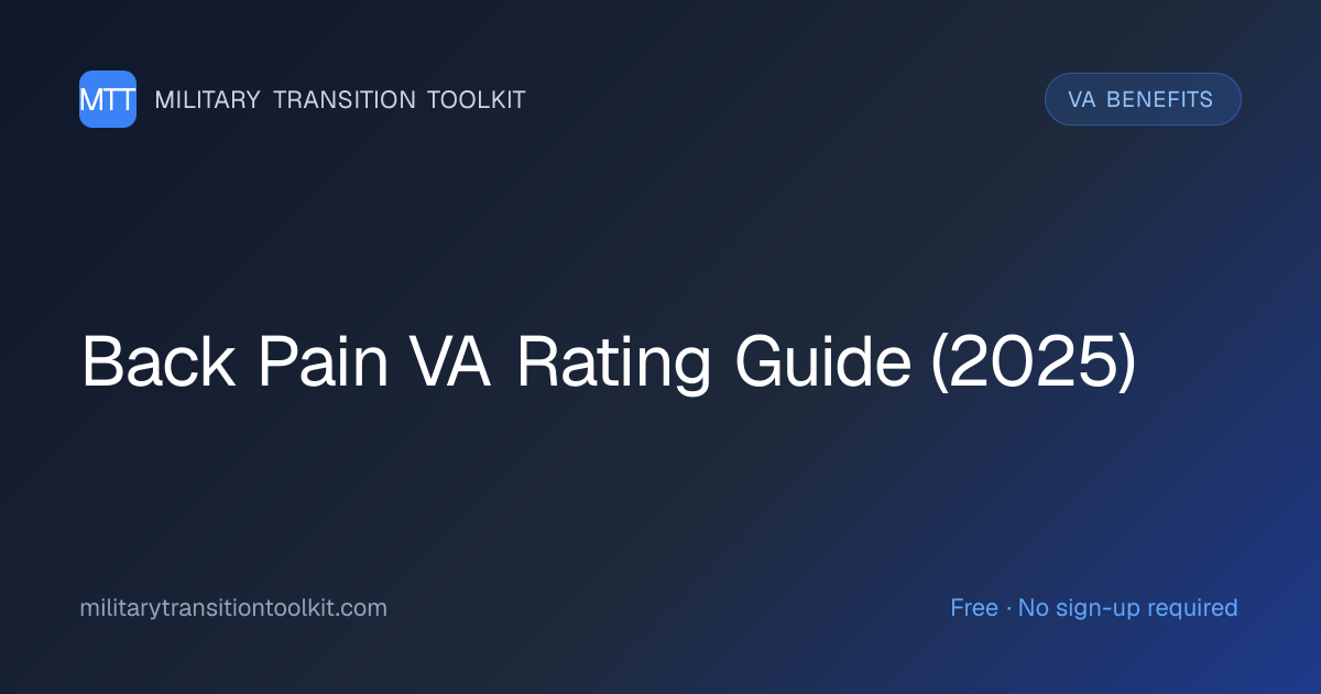 Back Pain VA Rating Guide (2025)