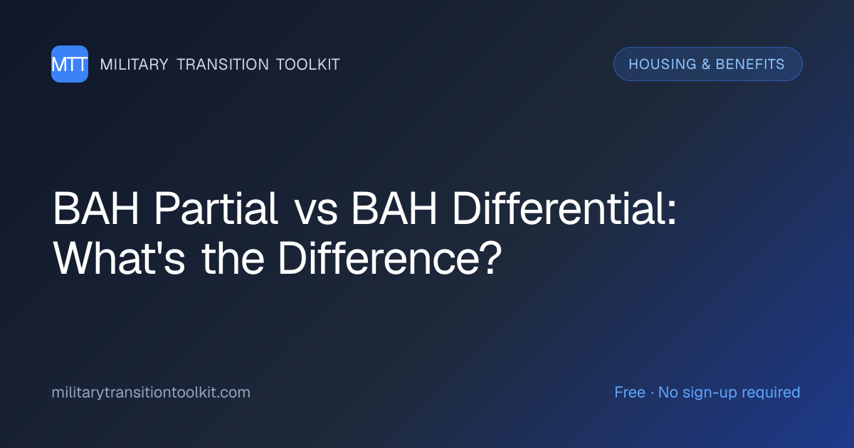 BAH Partial vs BAH Differential: What's the Difference?