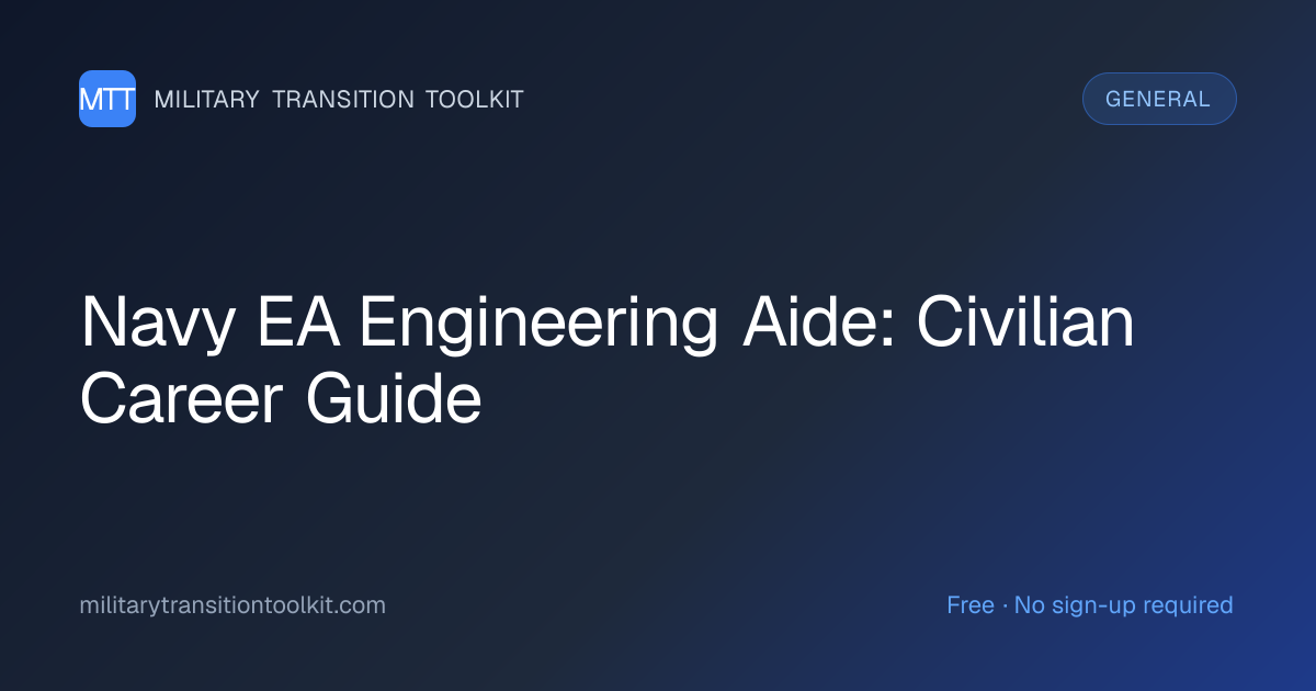 Navy EA Engineering Aide to Civilian: Complete Career Transition Guide ...