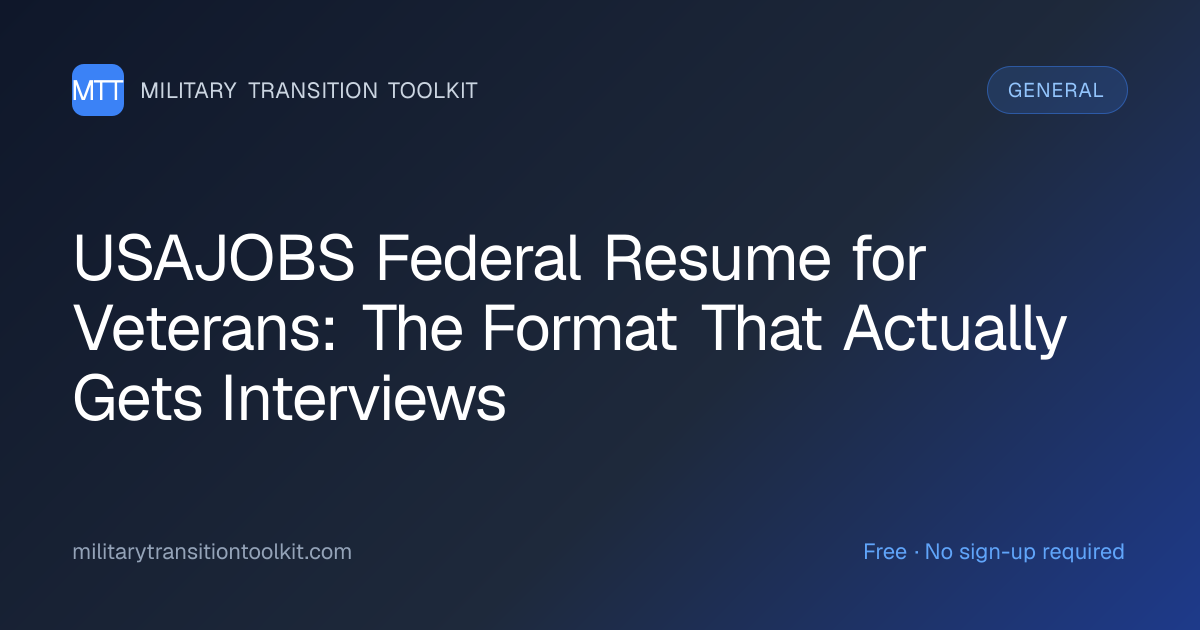 USAJOBS Federal Resume for Veterans: The Format That Actually Gets ...