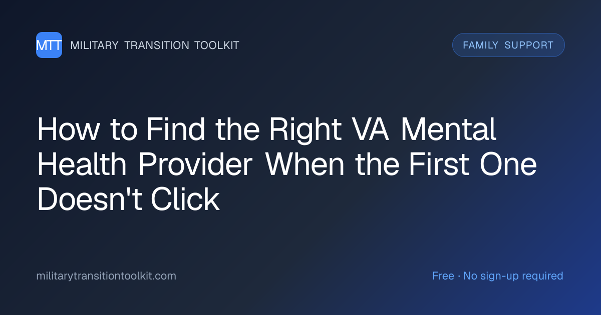 How to Find the Right VA Mental Health Provider When the First One ...