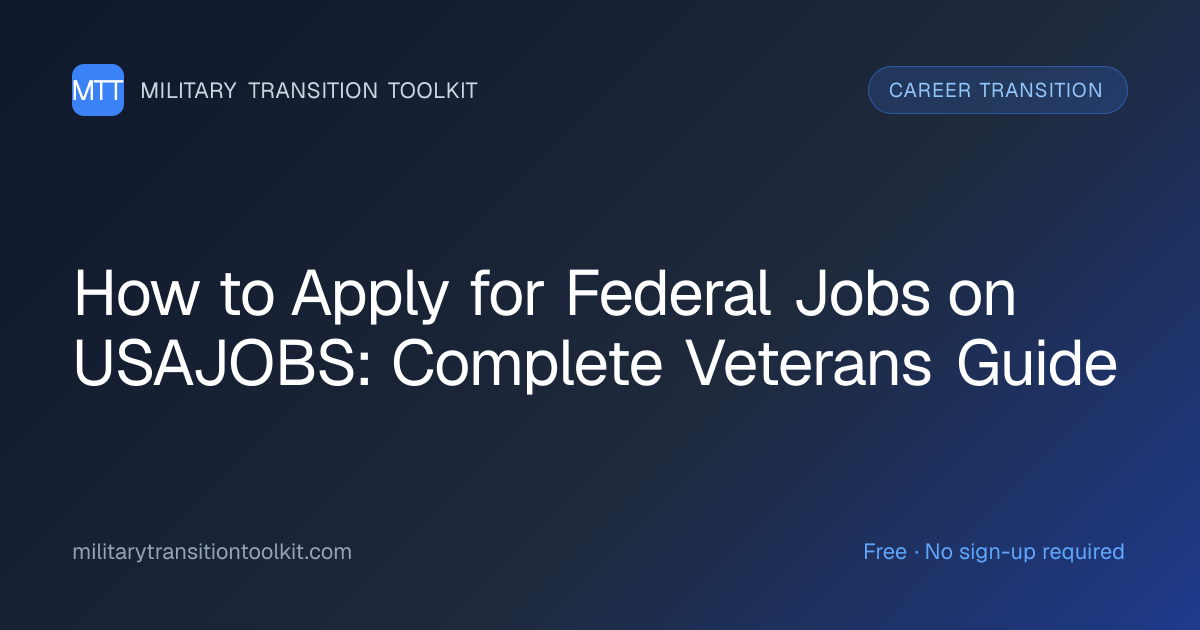 How to Apply for Federal Jobs on USAJOBS: Complete Veterans Guide ...
