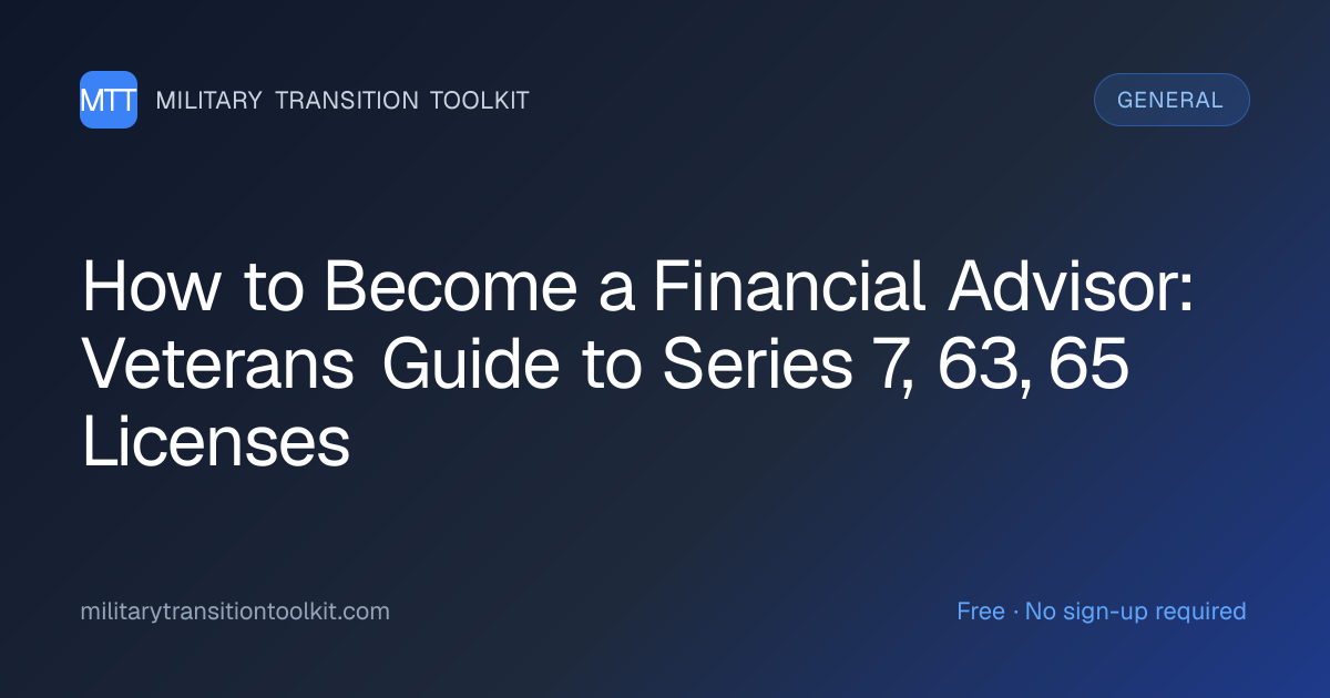 How to Become a Financial Advisor: Veterans Guide to Series 7, 63, 65 ...