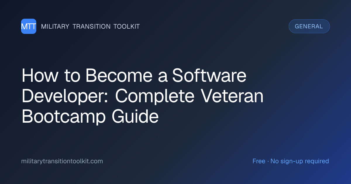 How to Become a Software Developer: Complete Veteran Bootcamp Guide ...