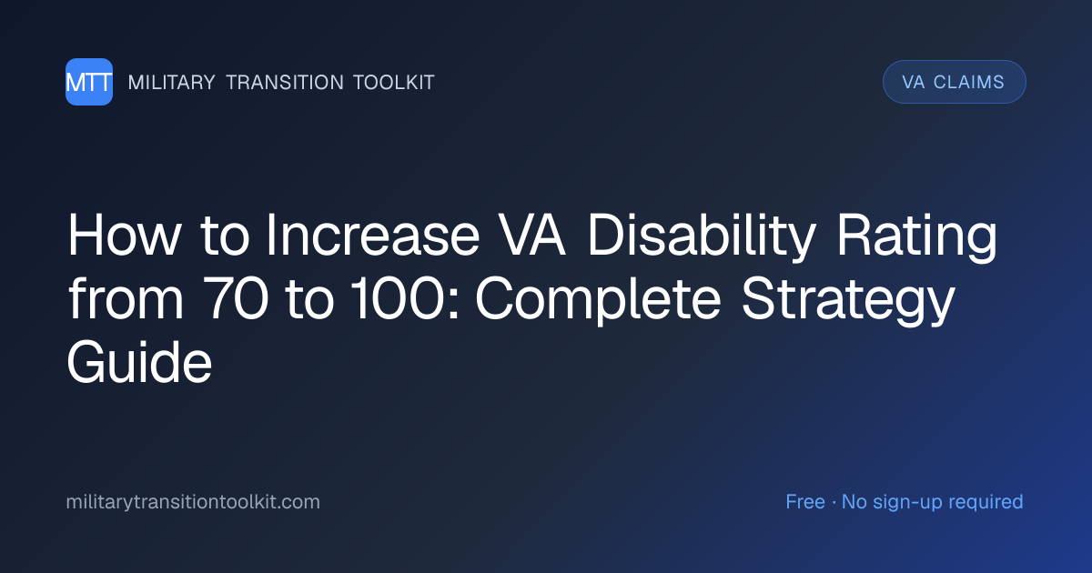 How to Increase VA Disability Rating from 70 to 100: Complete Strategy ...