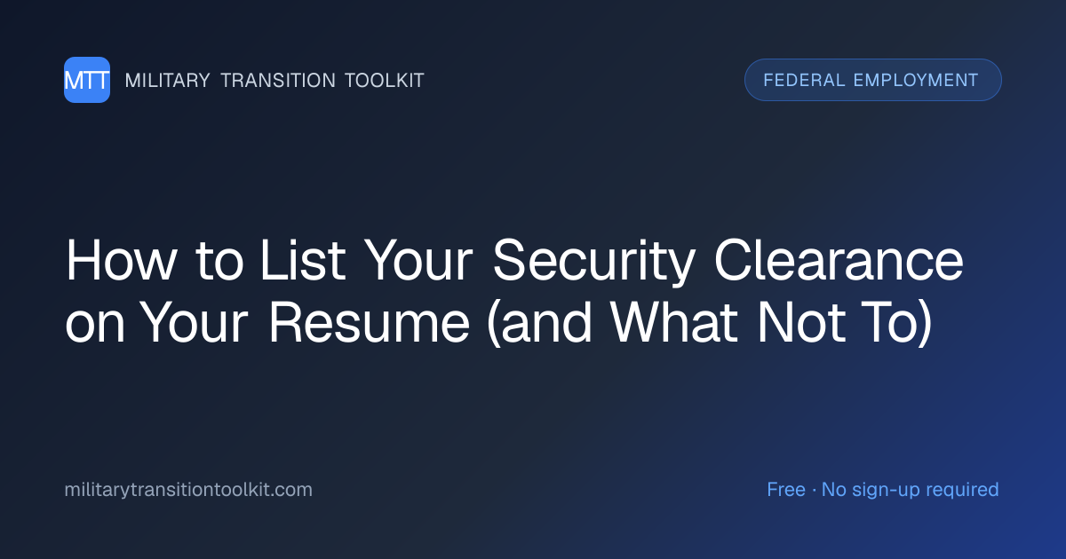How to List Your Security Clearance on Your Resume (and What Not To ...