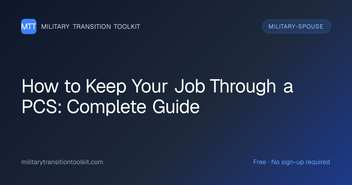 How to Keep Your Job Through a PCS: Complete Guide | Military ...