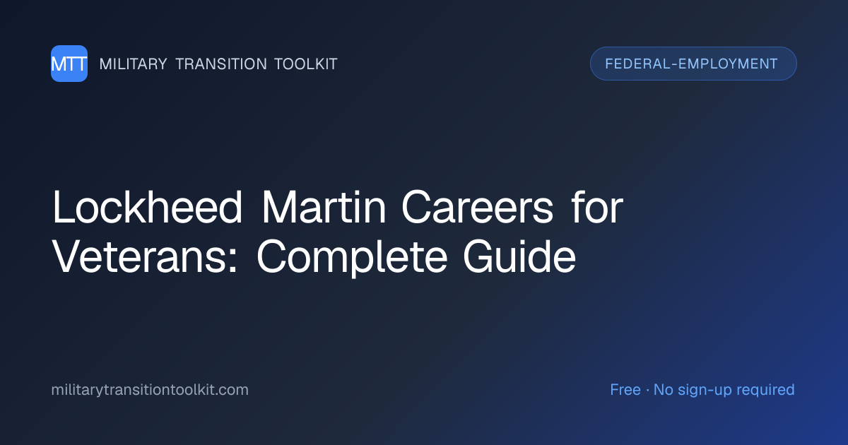 Lockheed Martin Careers for Veterans: Complete Guide