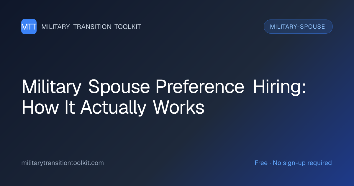 Military Spouse Preference Hiring: How It Actually Works