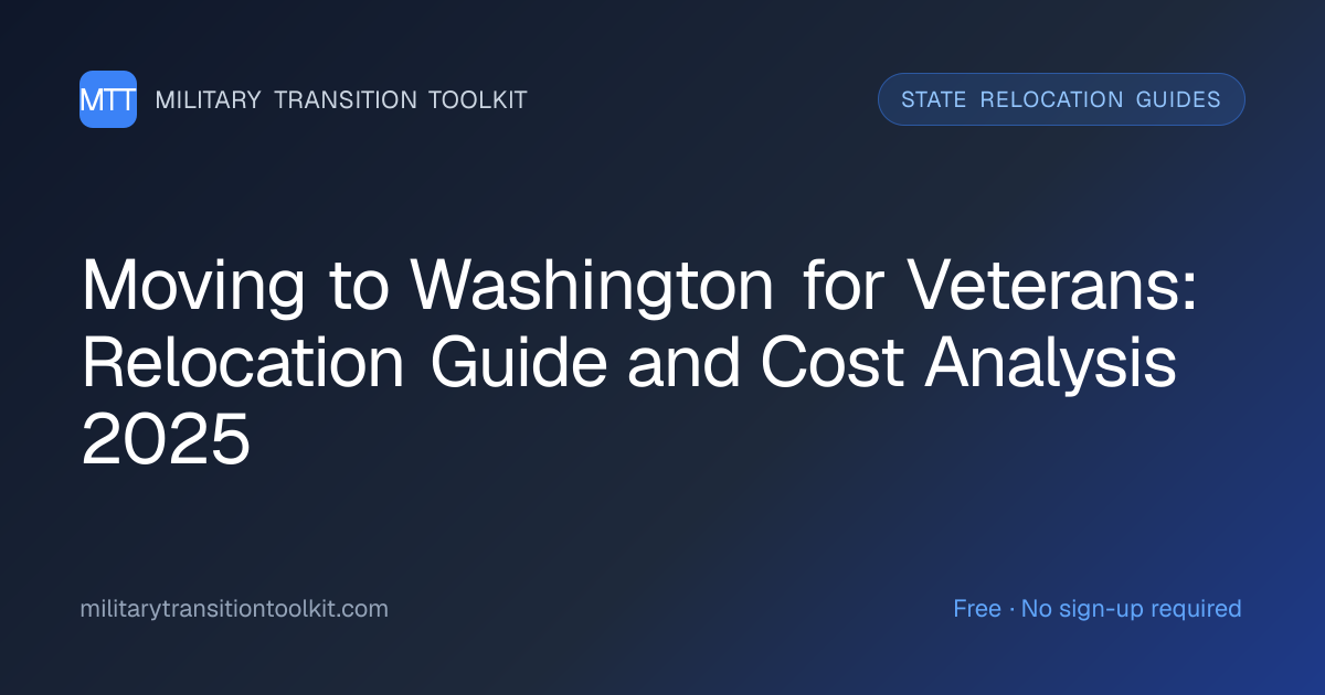 Moving to Washington for Veterans: Relocation Guide and Cost Analysis 2025