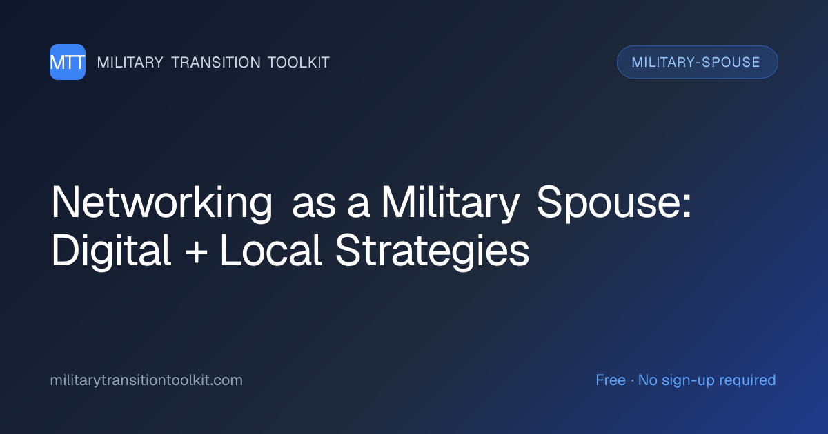 Networking as a Military Spouse: Digital + Local Strategies | Military ...