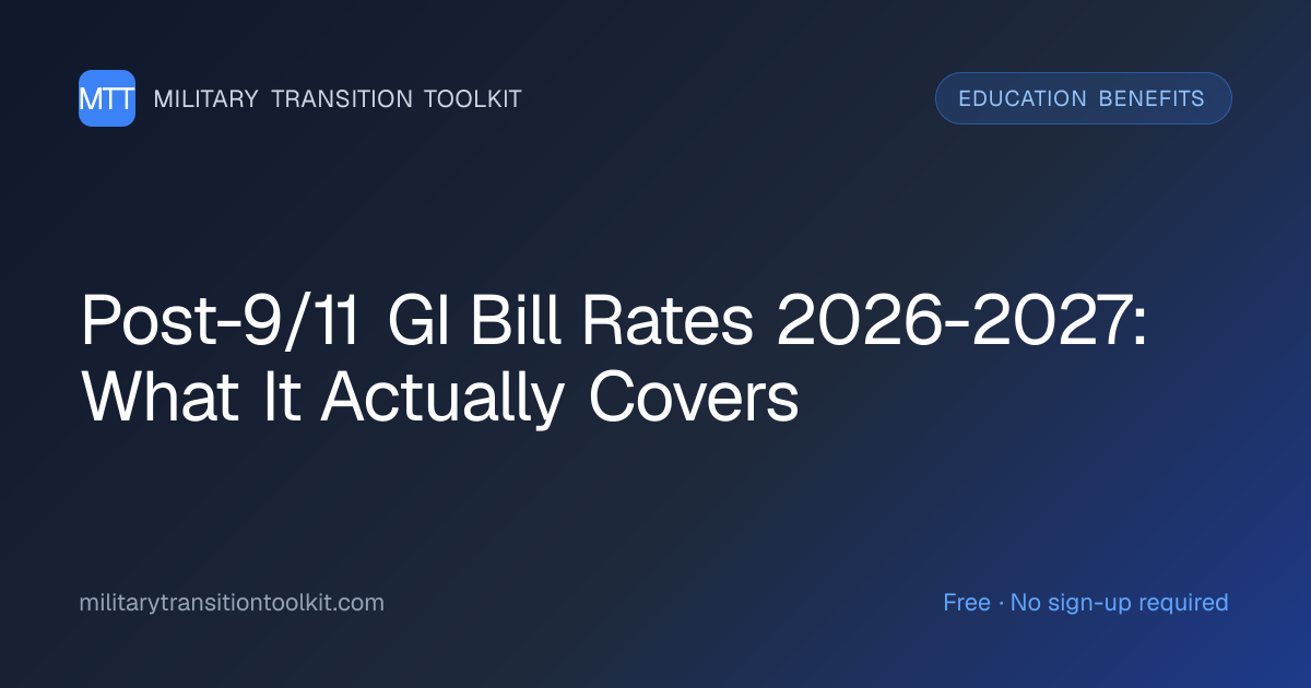 Post-9/11 GI Bill Rates 2026-2027: What It Actually Covers