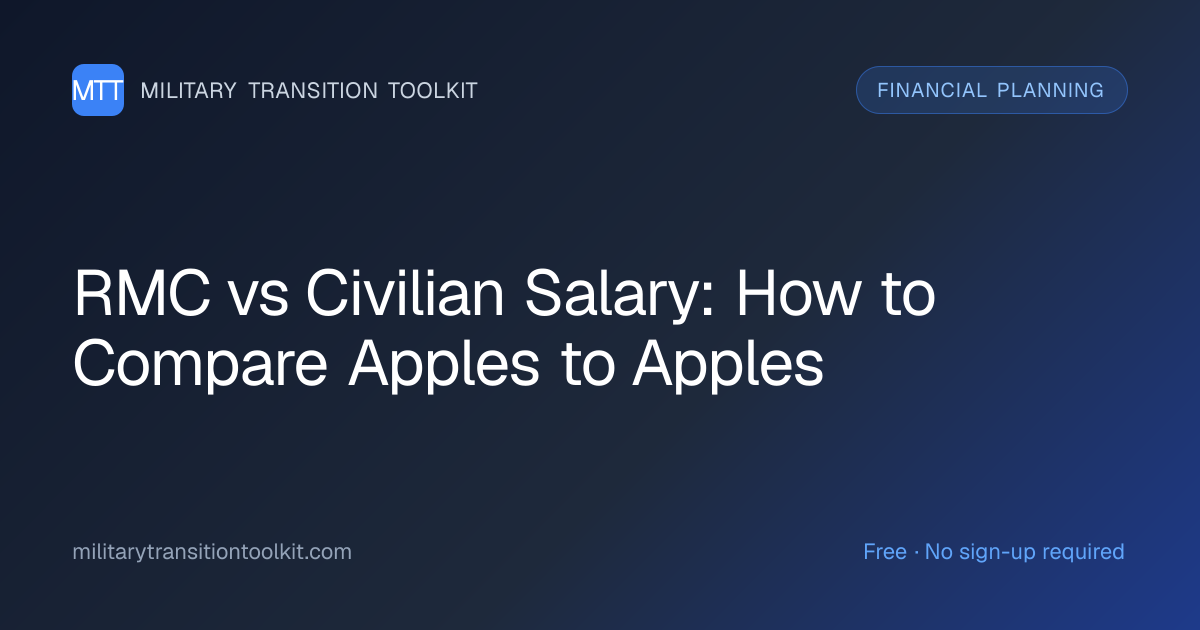 RMC vs Civilian Salary: How to Compare Apples to Apples
