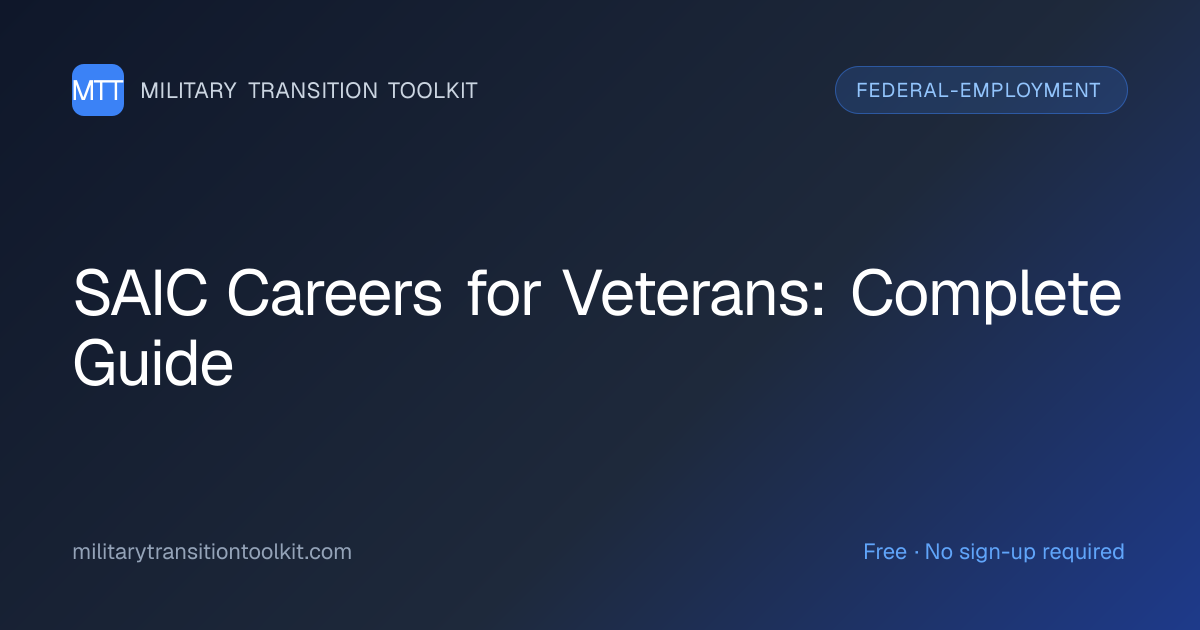 SAIC Careers for Veterans: Complete Guide | Military Transition Toolkit