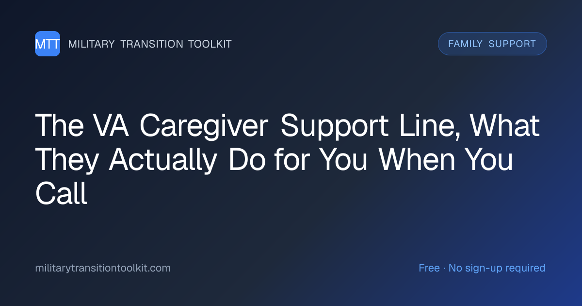 The VA Caregiver Support Line, What They Actually Do for You When You Call