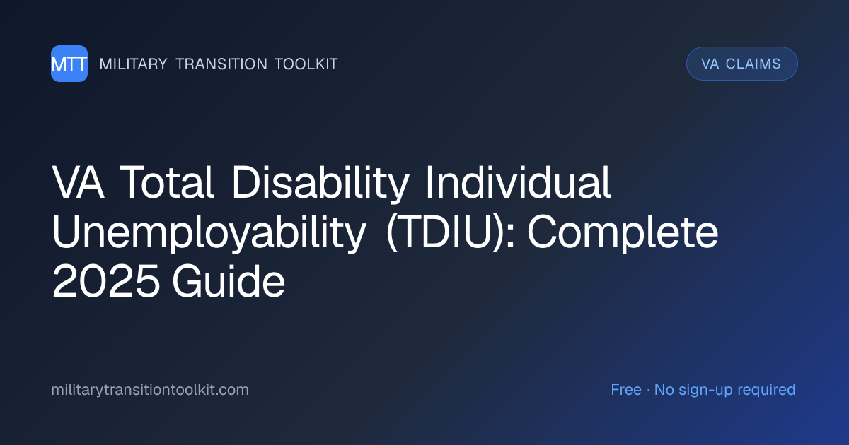 VA Total Disability Individual Unemployability (TDIU): Complete 2025 Guide